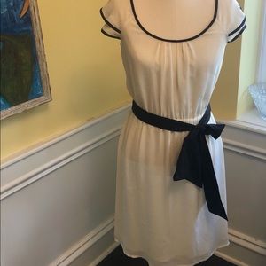 Loft black and cream dress